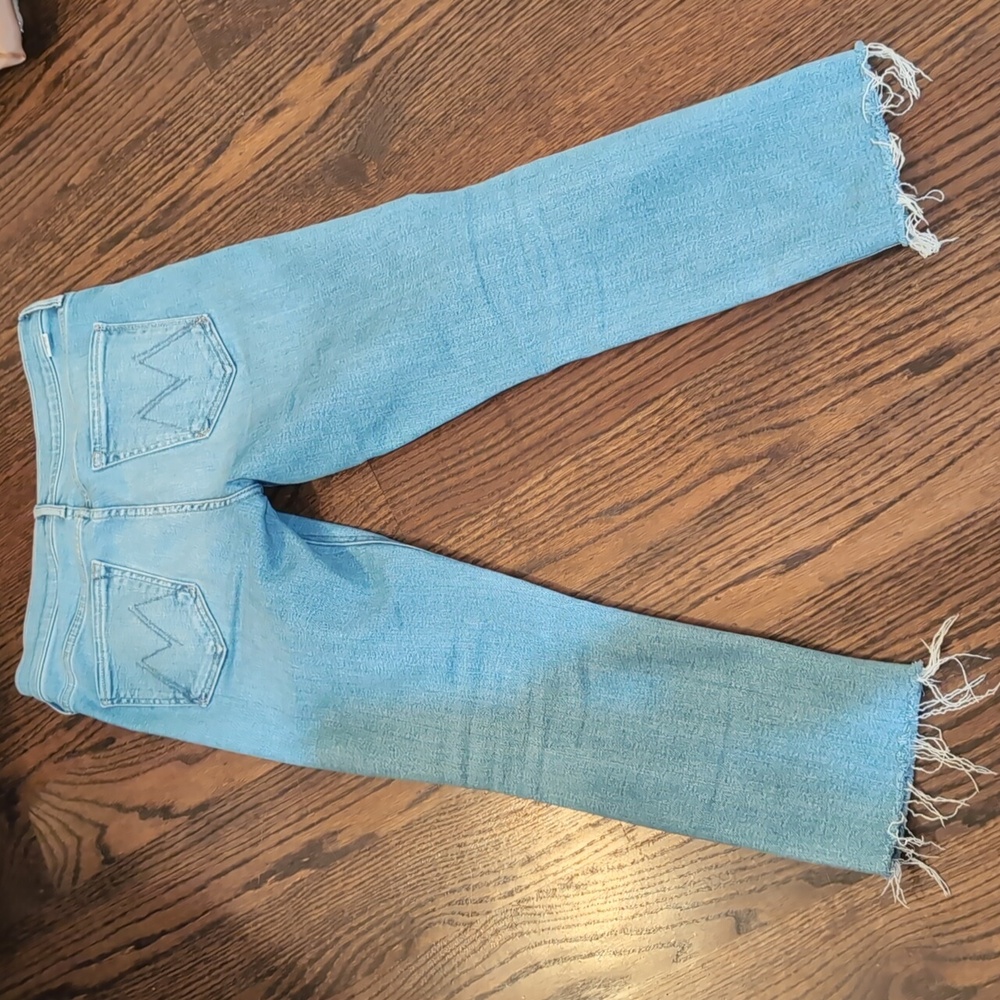 Mother Lil Mid Rise Dazzler Ankle Fray Jeans - Picture 4 of 8